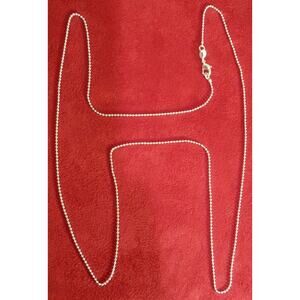 Sterling Silver 925 Plated 30 Inch Ball Chain‎ Necklace New Thin 1/16th" Lobster